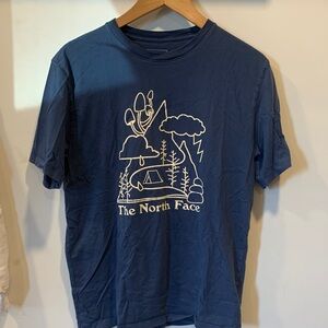 The North Face Navy Tee with White Outdoor Outline